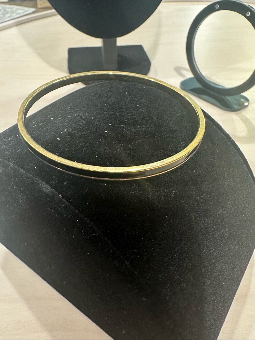 Monet Vintage Gold-Tone with Black Round Bangle Bracelet